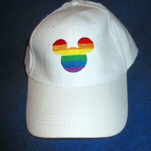 Disney Pride Collection Mickey Mouse Hat White Snap Back Adjustable